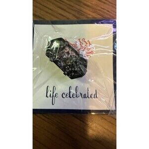 Keep Collective Silver Confetti Geo Bar Pave Hematite slider charm NIP